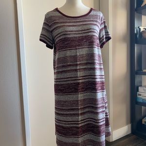 Market and Spruce Sport Striped Burgundy and Gray Dress M